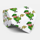 Cravate Leprechaun St. Patricks Jour 4 feuilles Clover Gui (Roulé)