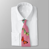 Cravate Les 1000 Papillons Rose (Attaché)