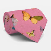 Cravate Les 1000 Papillons Rose (Roulé)