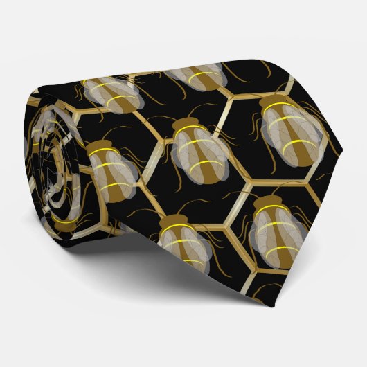 Cravate Les abeilles sur Honeycomb (Roulé)