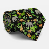 Cravate Les animaux de la jungle (Roulé)
