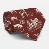 Cravate Les animaux sauvages classiques Crème ancienne et  (Roulé)