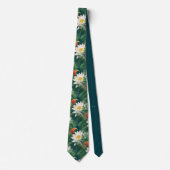 Cravate Les Blancs Lotus Tropical Birds & Lotus Motif (Devant)