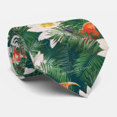 Cravate Les Blancs Lotus Tropical Birds & Lotus Motif (Roulé)