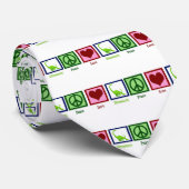 Cravate Les dinosaures de l'amour de la paix (Roulé)