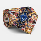 Cravate Les Etats-Unis diminuent et des feux d'artifice (Roulé)
