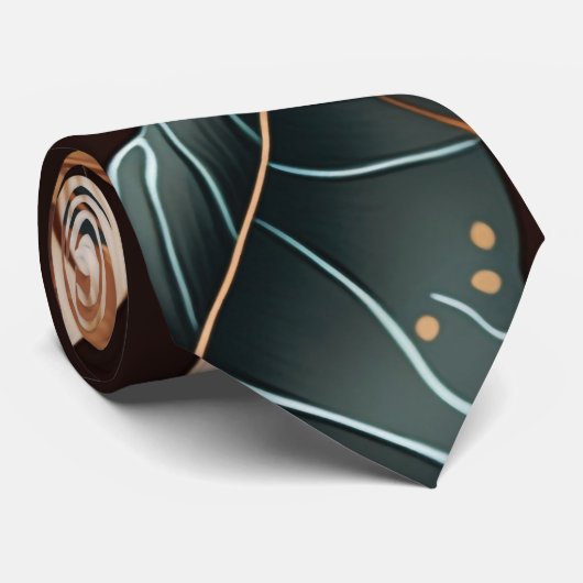 Cravate Les Feuilles Abstraits (Roulé)