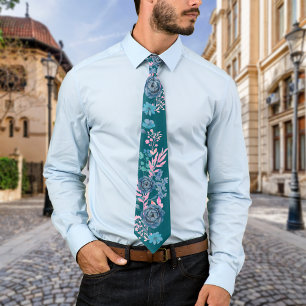Cravate Les fleurs magiques personnalisent le monogramme