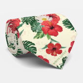 Cravate Les fleurs tropicales du Lotus Blanc (Roulé)