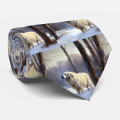 Cravate Les Grands Pyrénées Laissent Neige Noël (Roulé)