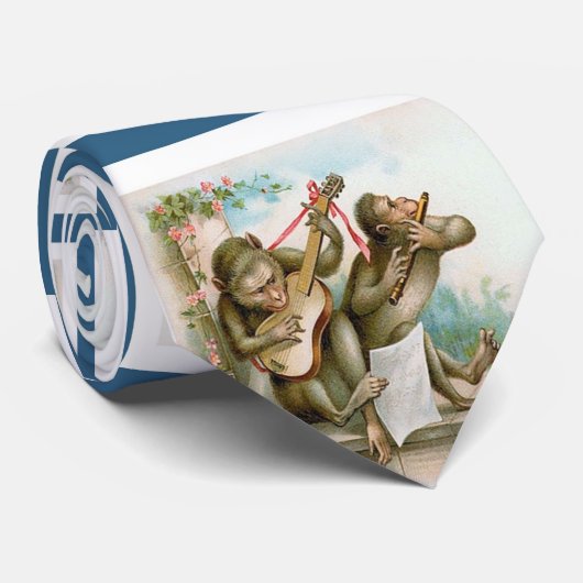 Cravate Les musiciens de singe (Roulé)