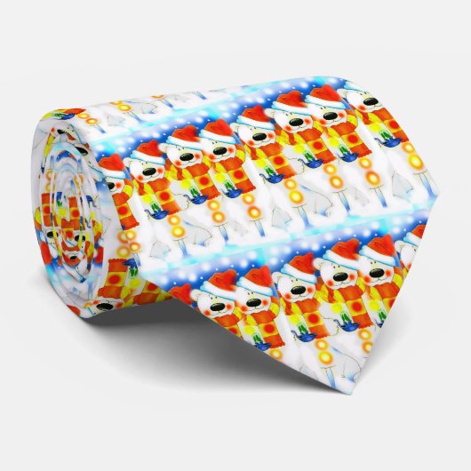 Cravate Les neigeurs à Noël (Roulé)