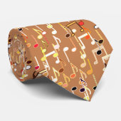 Cravate Les notes musicales impriment - le caramel Tan, (Roulé)