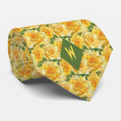 Cravate Les nuances de Cubisme Jaune Roses (Roulé)