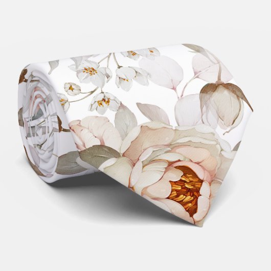 Cravate Les pivoines en fleurs (Roulé)