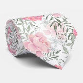 Cravate Les pivoines roses (Roulé)