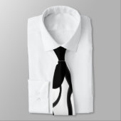 Cravate Les Plongeurs : Noir Abstrait et Blanc (Attaché)