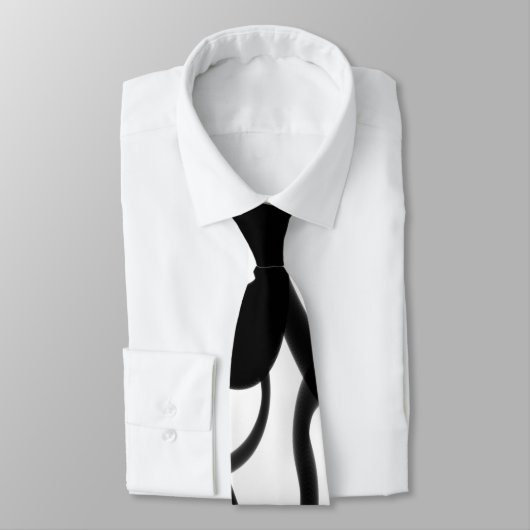 Cravate Les Plongeurs : Noir Abstrait et Blanc (Attaché)