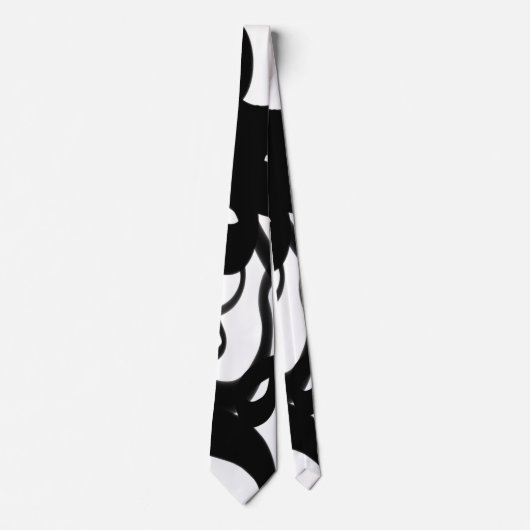 Cravate Les Plongeurs : Noir Abstrait et Blanc (Devant)