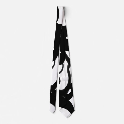 Cravate Les Plongeurs : Noir Abstrait et Blanc (Dos)