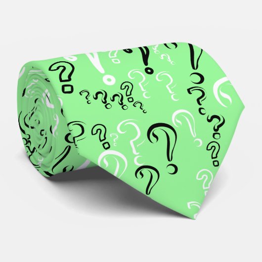 Cravate Les points d'interrogation attachent blanc, noir, (Roulé)