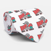 Cravate Les rhinocéros basculent mon monde (Roulé)