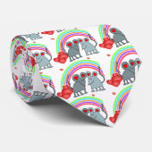 Cravate Les souris en amour Rainbow Heart Motif Valentines (Roulé)