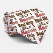 Cravate Les vraies filles mangent Bacon (Roulé)