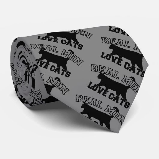 Cravate Les vrais hommes aiment les chats (Roulé)