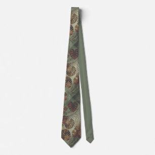 Cravate L'été 70's rétro tropical monstère feuille de palm