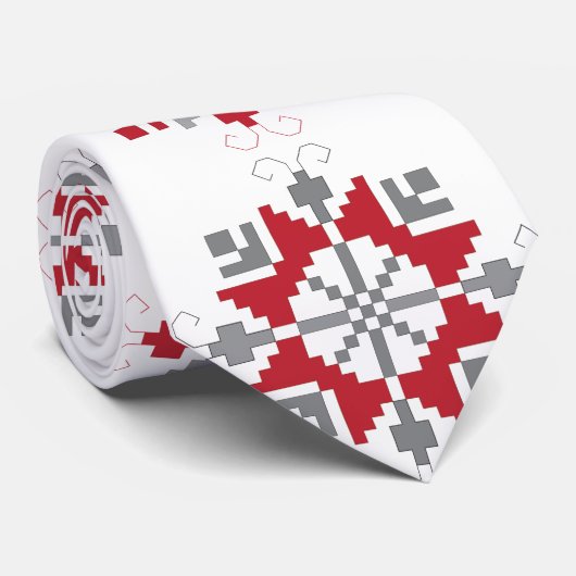 Cravate Letton motif géométrique du soleil du matin VII (Roulé)