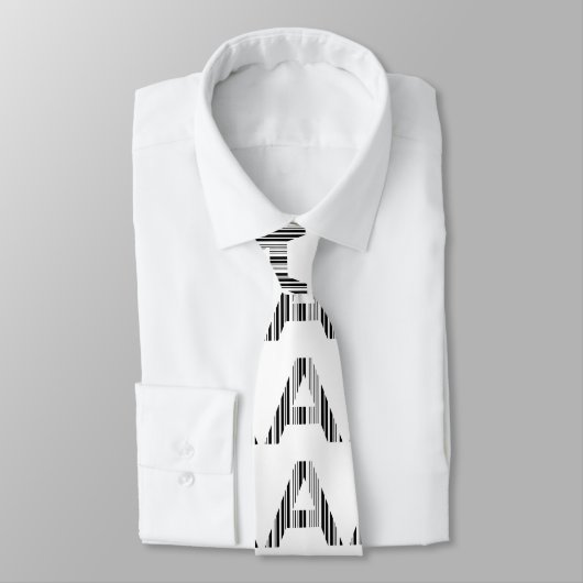 Cravate LETTRE A BAR CODE First Initial Barcode Motif (Attaché)