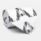 Cravate LETTRE A BAR CODE First Initial Barcode Motif (Roulé)
