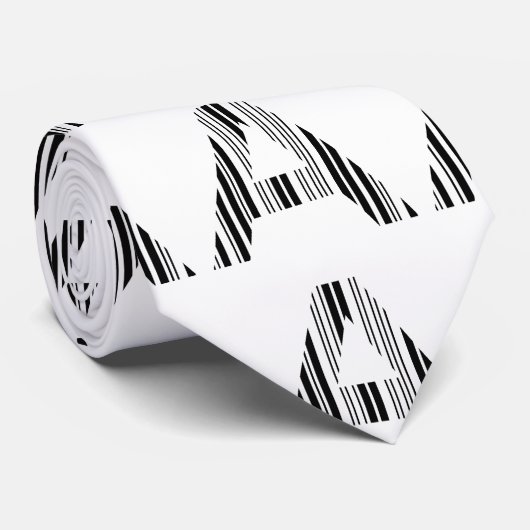 Cravate LETTRE A BAR CODE First Initial Barcode Motif (Roulé)