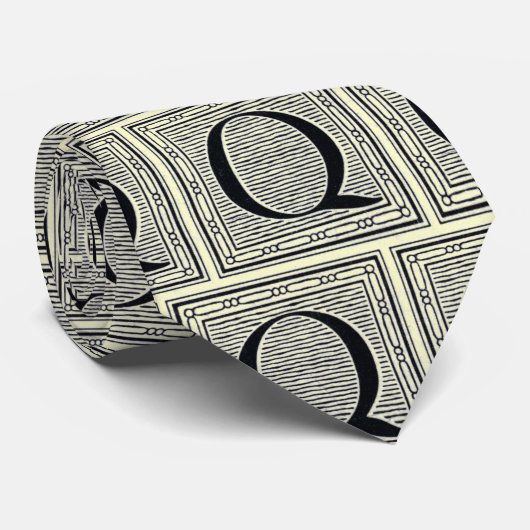 Cravate Lettre de bloc "Q" Bois de coupe initial (Roulé)