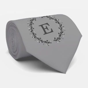 Cravate LETTRE INITIALE FORMELLE GRISE CLASSIQUE MONogramm