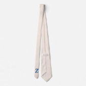 Cravate LETTRE INITIALE MOYENNE Bleue 3D Tendance | Couleu (Dos)