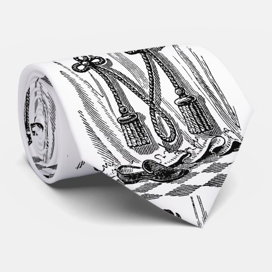 Cravate Lettre M Symboles maçonniques de calligraphie anti (Roulé)