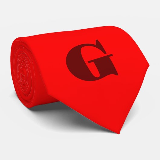 Cravate LETTRE ROUTE FROIDE MODÈLE MONogramme | Rouge (Roulé)