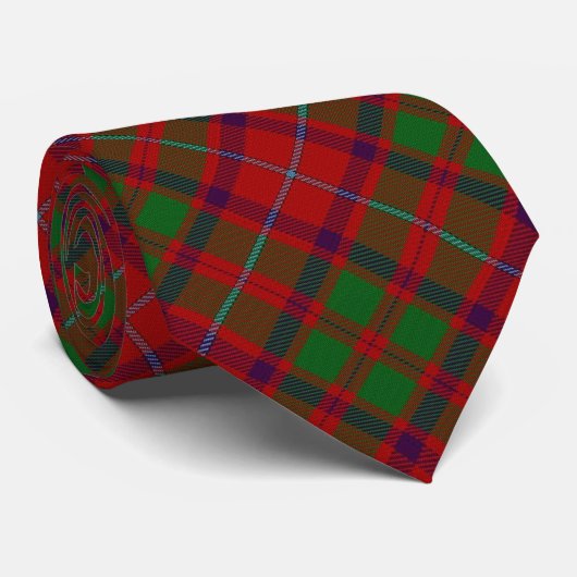 Cravate LETTRE SHW CLAN Ecosse S MONogramme Tartan Rouge (Roulé)
