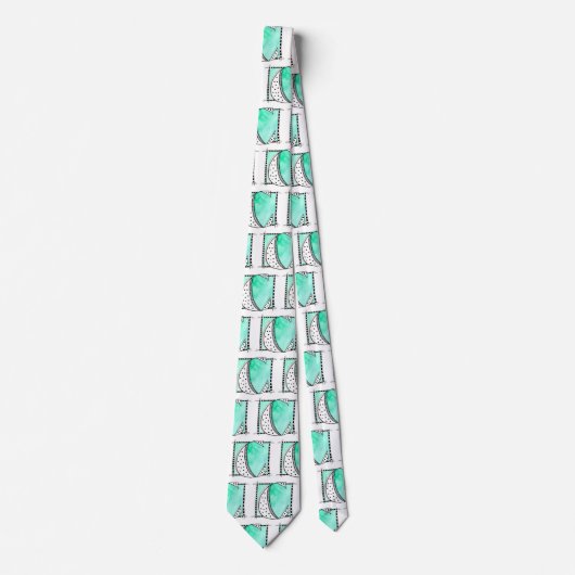 Cravate Lettre unique C Turquoise initial (Devant)