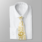 Cravate Lettres arabes d'or (Attaché)