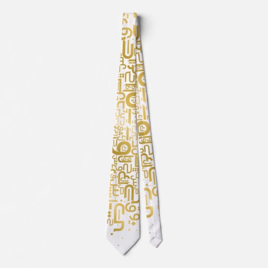 Cravate Lettres arabes d'or (Devant)