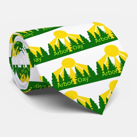 Cravate Lever de soleil de journée de l'arbre (Roulé)