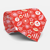 Cravate Lèvres, Amour & Coeurs Saint Valentin Motif (Roulé)