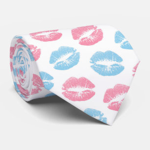 Cravate Lèvres bleues et roses Motif, Baguette à lèvres, B
