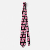 Cravate Lèvres chaudes Fuschia/Noir (Devant)