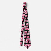 Cravate Lèvres chaudes Fuschia/Noir (Dos)