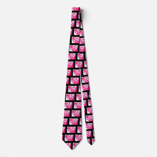 Cravate Lèvres chaudes rose/noir