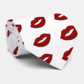Cravate Lèvres passionnées de Saint-Valentin rouge (Roulé)